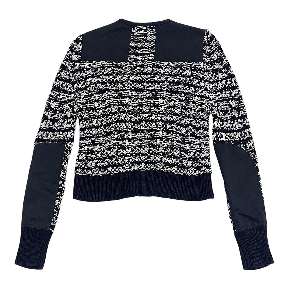 RAG & BONE M Viola Sweater Black White Ribbon Knit Zip Cardigan MSRP $495 - Picture 5 of 5